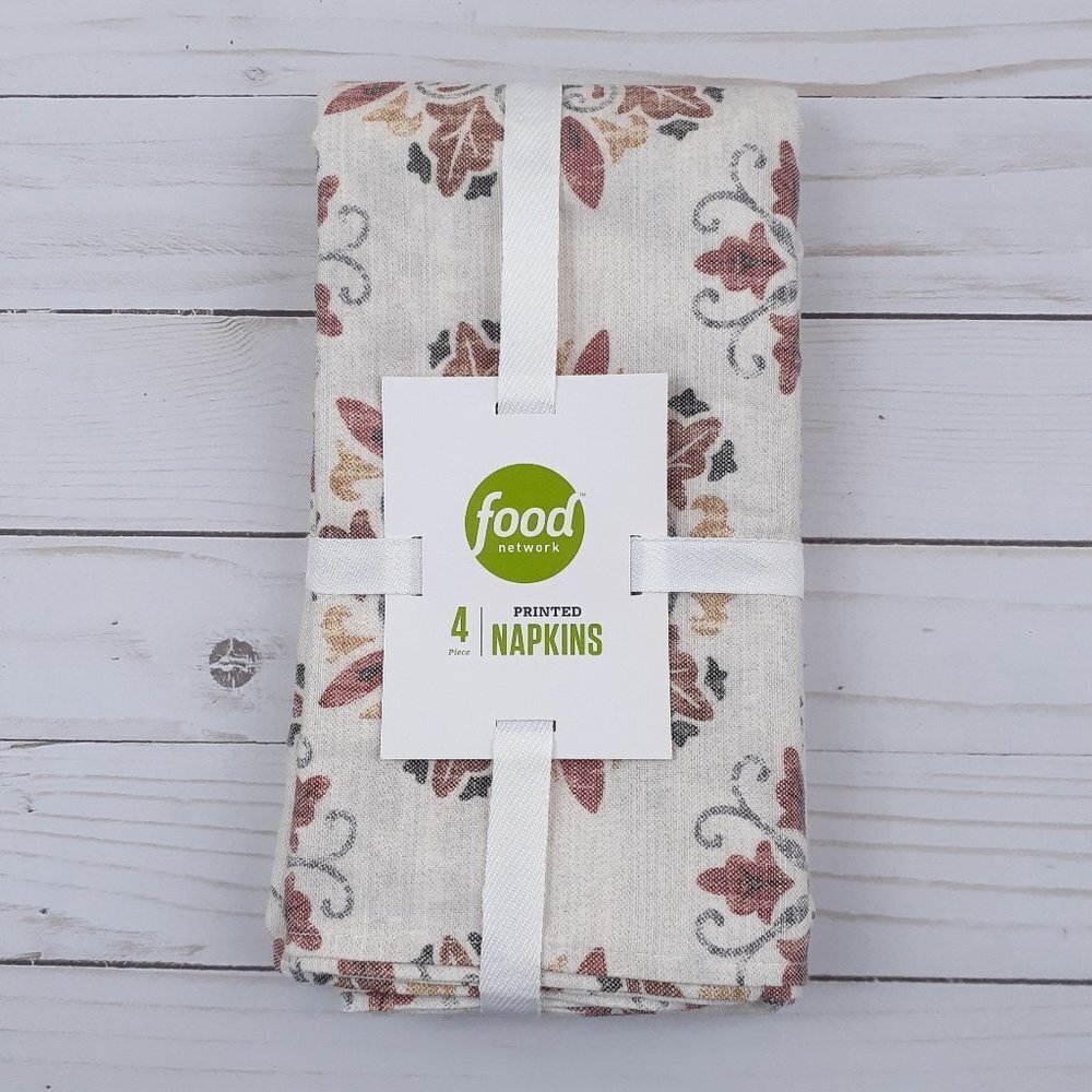 Fabric Dinner Napkins Fall Medallions 20x20 Set of 4